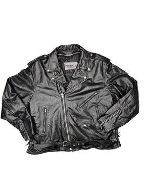 UNIK Premium Black Leather Motorcycle Jacket SZ 62